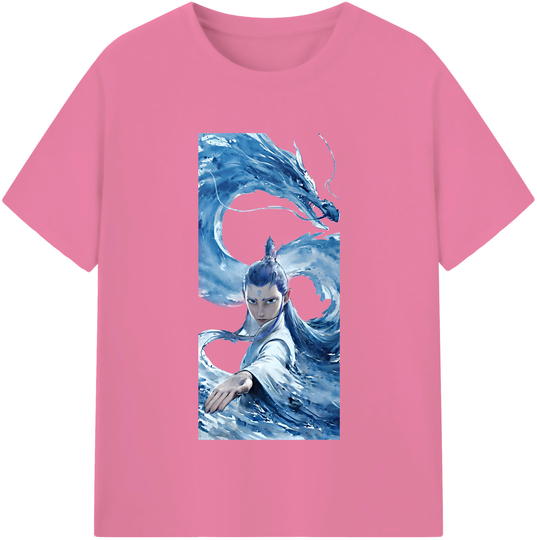 （画像用） Ne Zha 2 ナタ 魔童の大暴れ 綿100％半袖Tシャツ（フロントプリント）